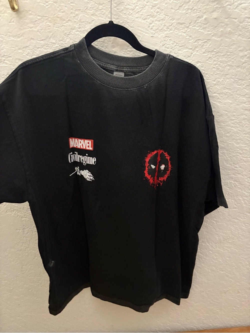 Civil Regime Marvel Deadpool Black Graphic Tee